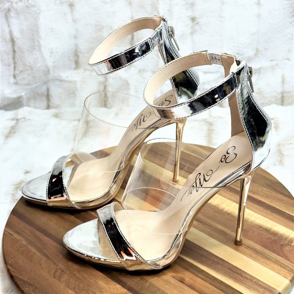 * So Me Sexy Silver Strap 5" Slim Stiletto Heel - Picture 5 of 10